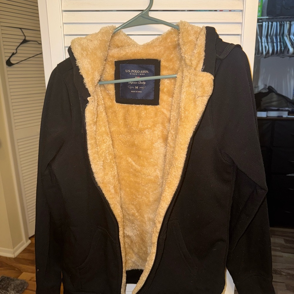 U.S. Polo Women’s Tan Fleece Jacket